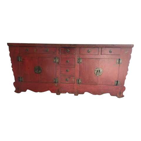 Mid 19th Century Chinese Antique Red Sideboard