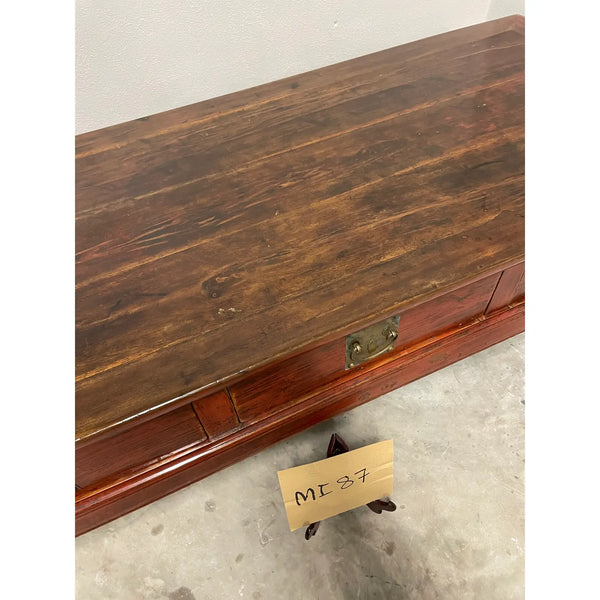 Chinese Antique Red Lacquered Coffee Table