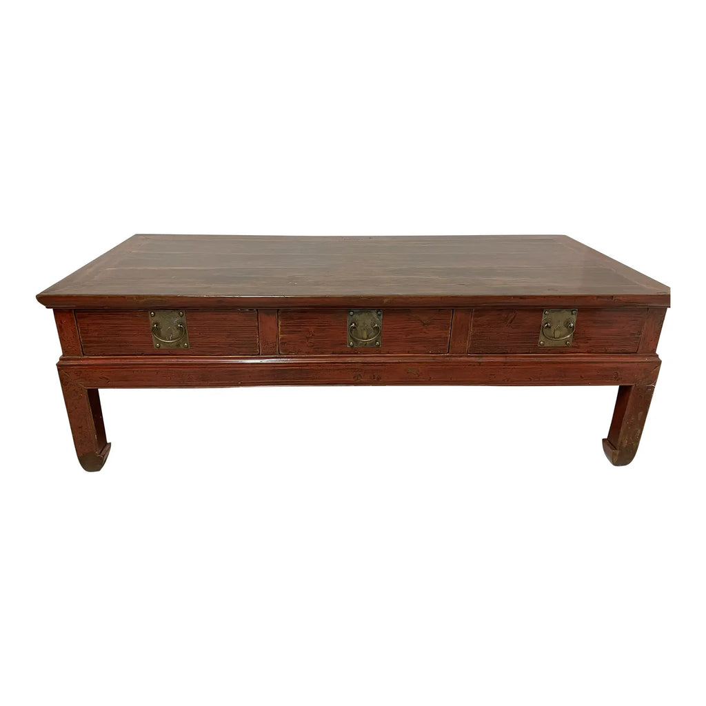 Chinese Antique Red Lacquered Coffee Table