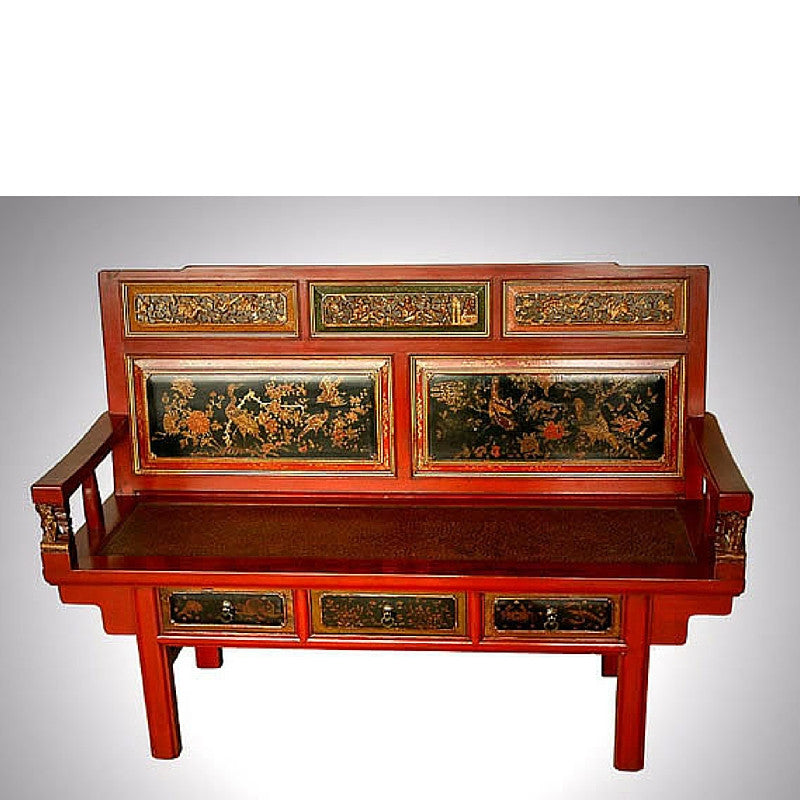 Red Antique Love Seat