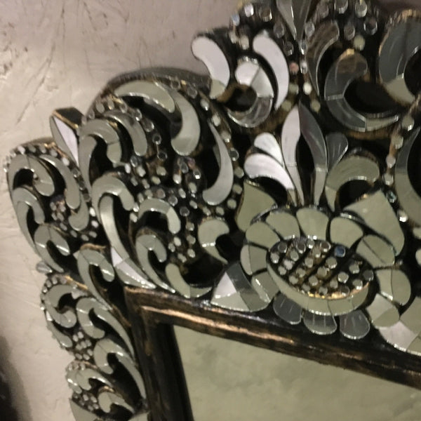 Fancy Floral Motif Ornate Rectangular Mirror