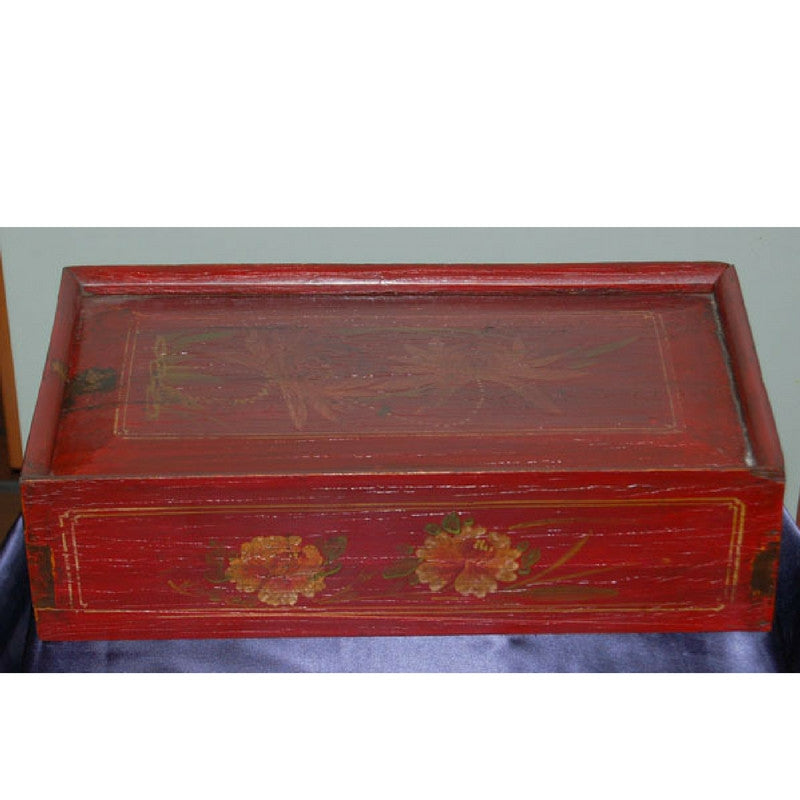 Antique Chinese Red Painted Box