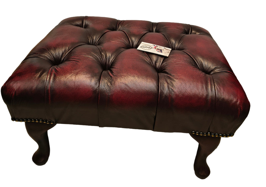 Kensington Footstool in Antique Red