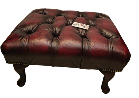 Kensington Footstool in Antique Red