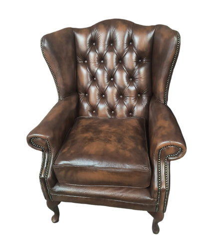 Highclere Wing Chair in Antique Brown