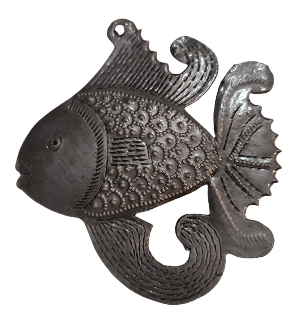 Fish Ornament With Curly Fins/Wings