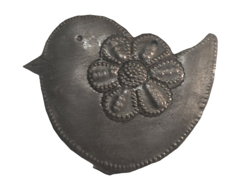 Fat Bird Ornament with Flower