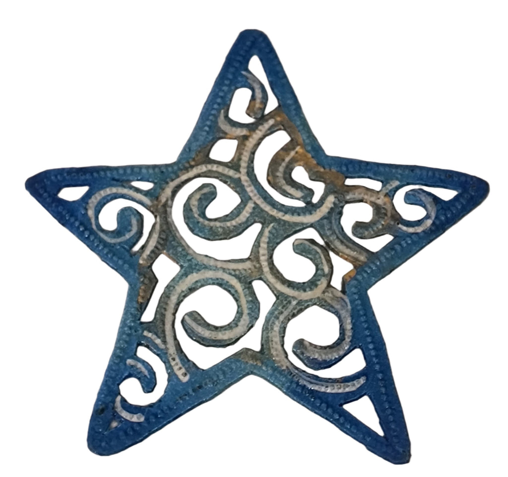 Painted Star Ornament (Blue)