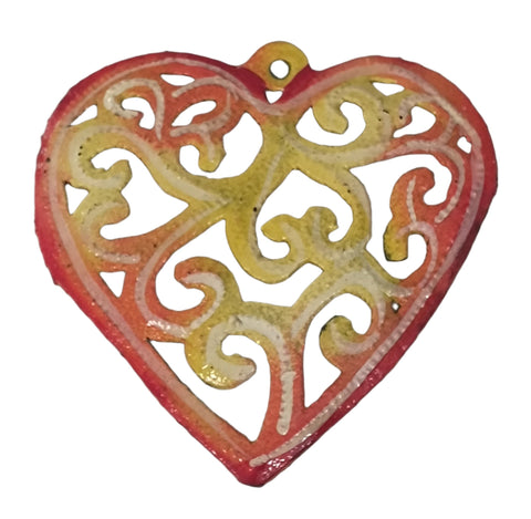 Painted Heart Ornament (Yellow)