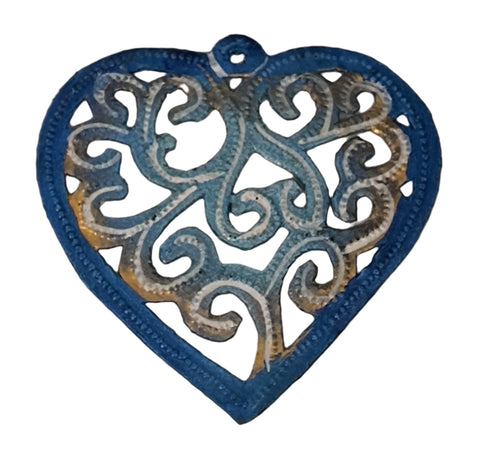 Painted Heart Ornament (Blue)