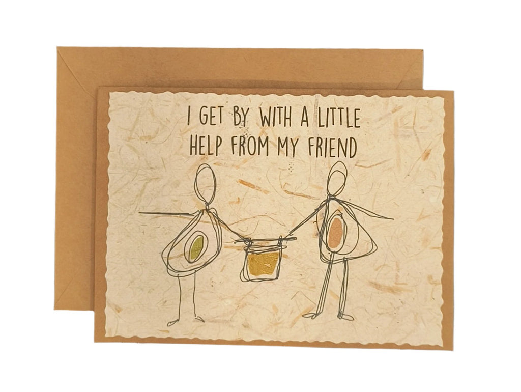 I Get by with a Little Help Greeting Cards