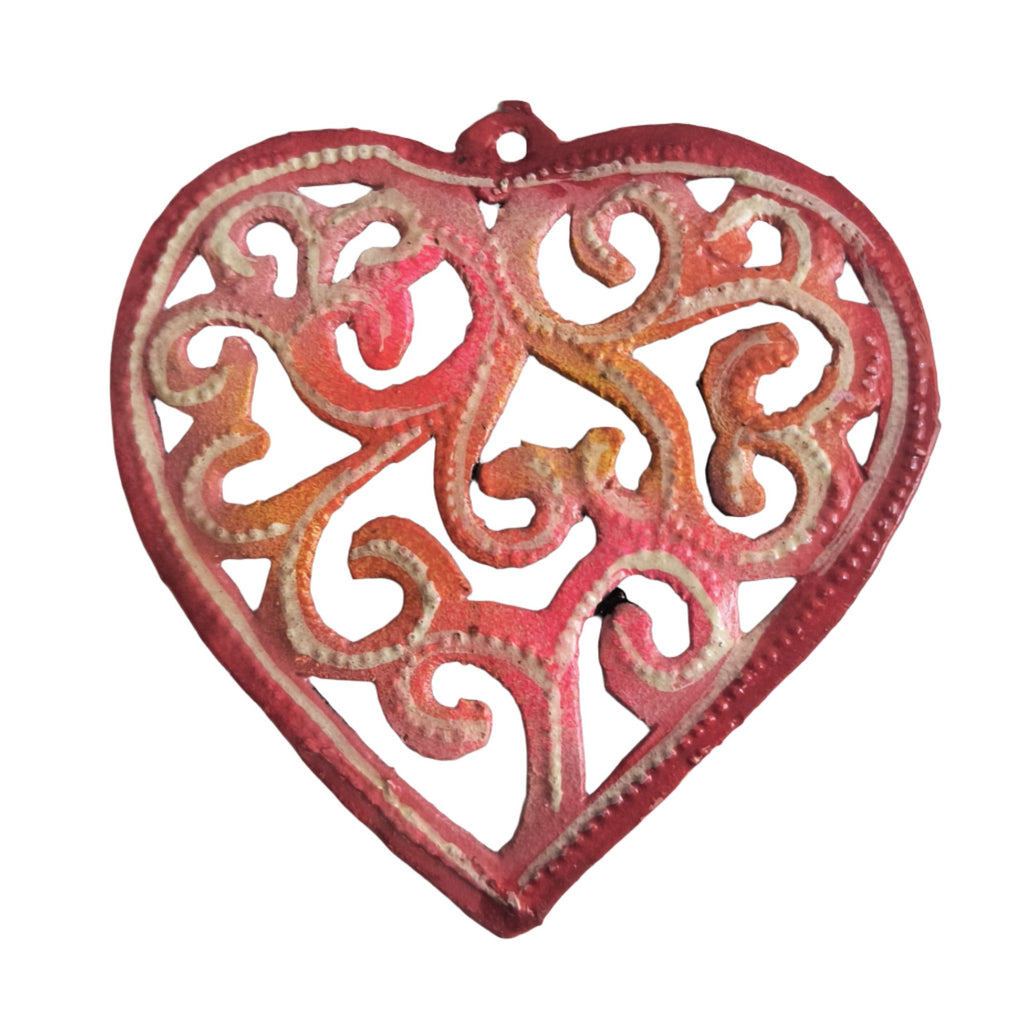 Painted Heart Ornament (Red)