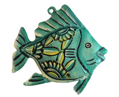 Painted Fish Ornament (Green)