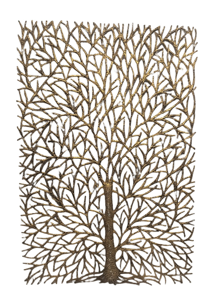 Rectangular Tree of Life in Gold Finish