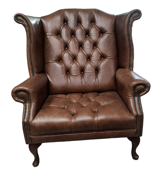 Lincoln Wing Chair in Antique Whiskey Leather