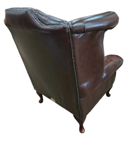 Newby Wingback in Antique Dark Brown Leather