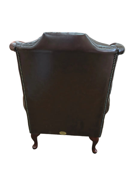 Newby Wingback in Antique Dark Brown Leather