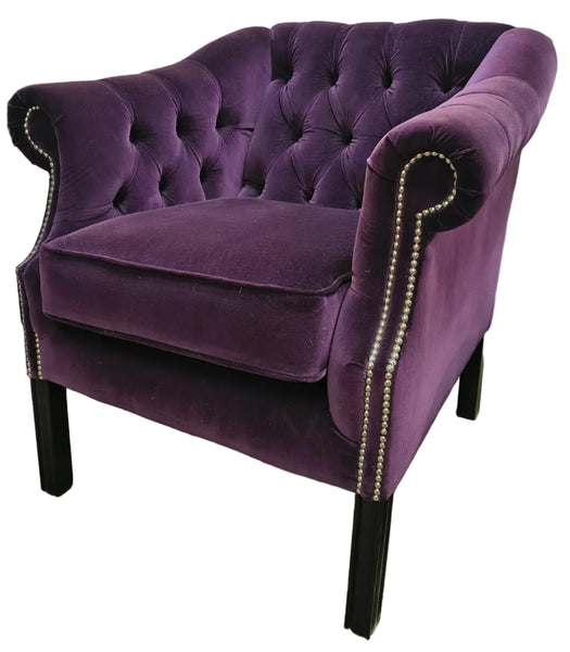 Rockingham Club Chair in Aubergine Velvet
