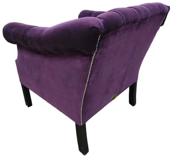 Rockingham Club Chair in Aubergine Velvet