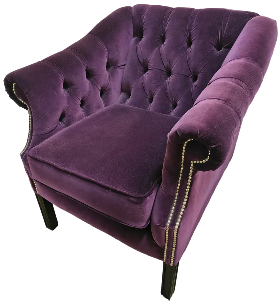 Rockingham Club Chair in Aubergine Velvet