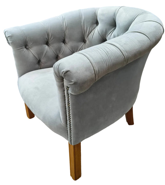 Ragley tub chair in tango mouse velvet