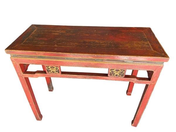 Chinese Antique Red Console Table