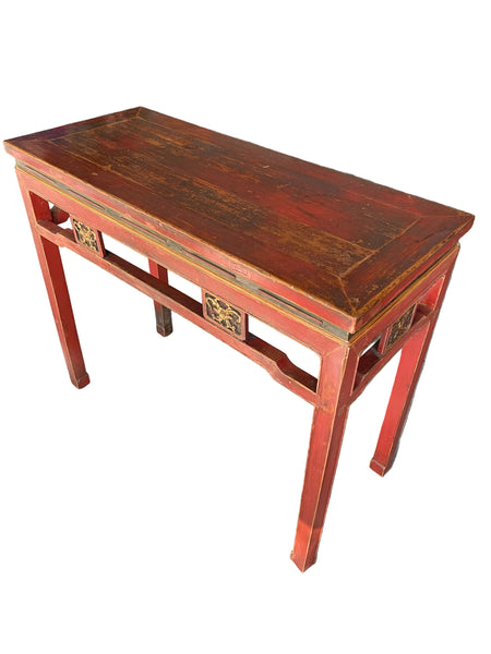 Chinese Antique Red Console Table
