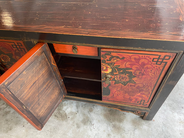 Antique Mongolian Four Door Sideboard