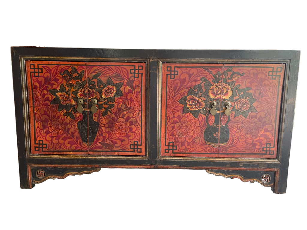 Antique Mongolian Four Door Sideboard