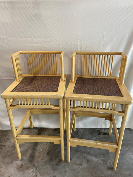 Late 20th Century Tall Chinese Bar Chairs - Set of 2