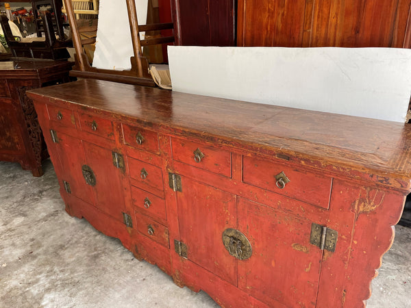 Mid 19th Century Chinese Antique Red Sideboard
