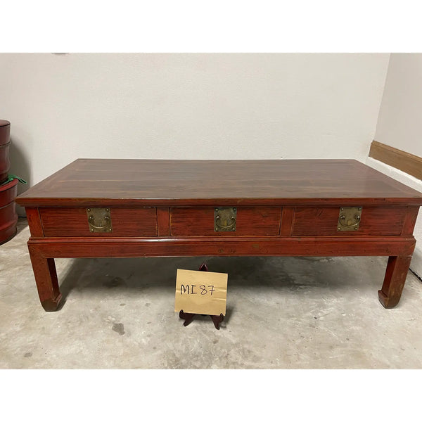 Chinese Antique Red Lacquered Coffee Table