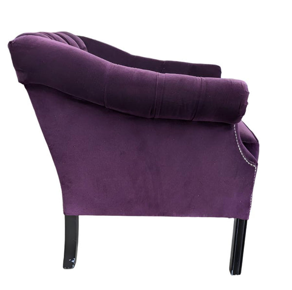 Rockingham Club Chair in Aubergine Velvet