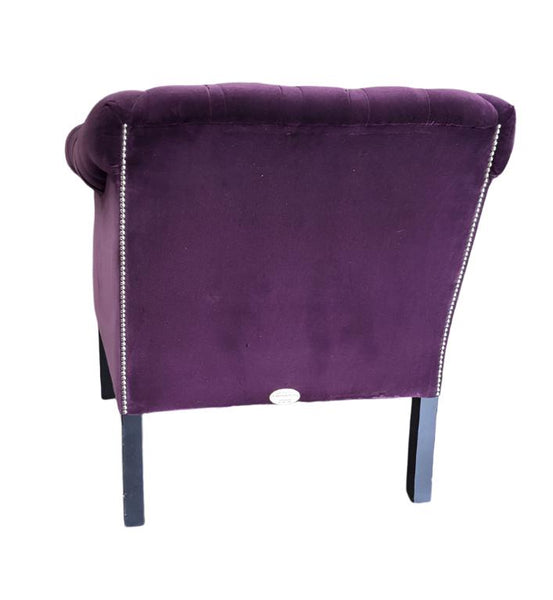 Rockingham Club Chair in Aubergine Velvet