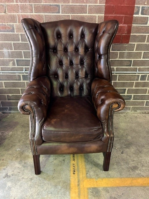 Paxton Wing Chair in Antique Gold