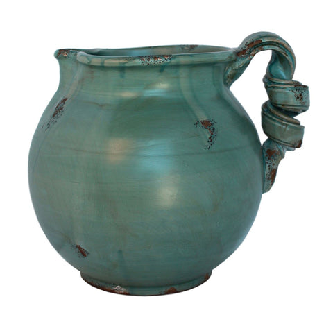 Blue Green Arno Water Pitcher with twisted Handle