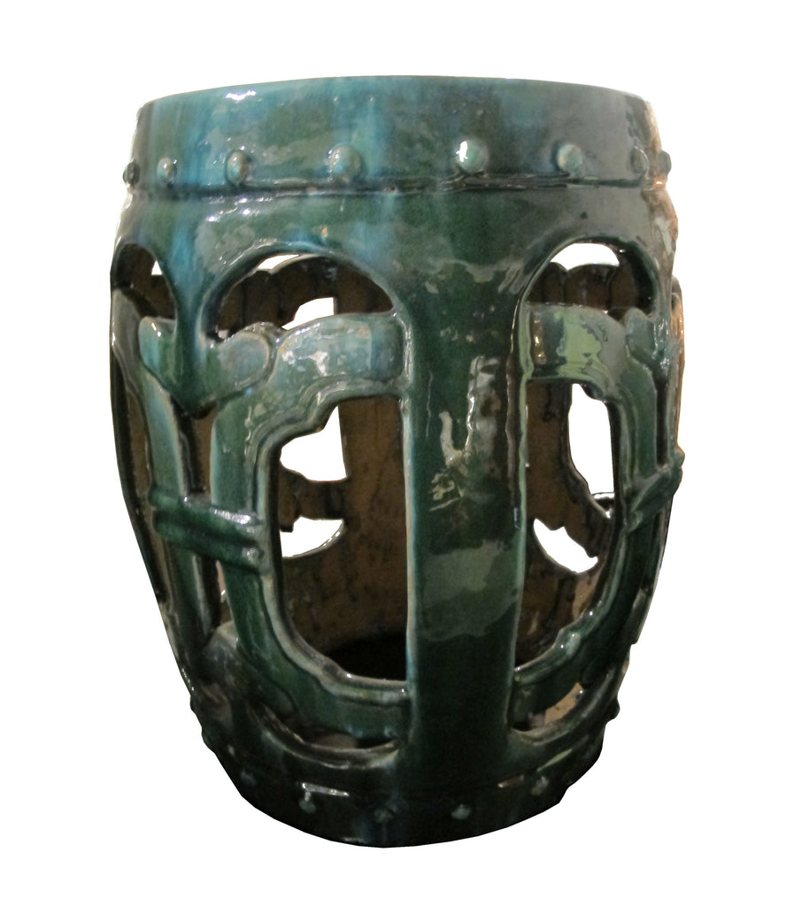 Turquoise Green Chinese Ru Yi Garden Stool