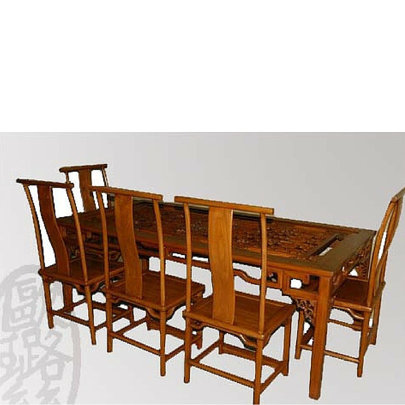 Carved Dining Room Table and Chairs