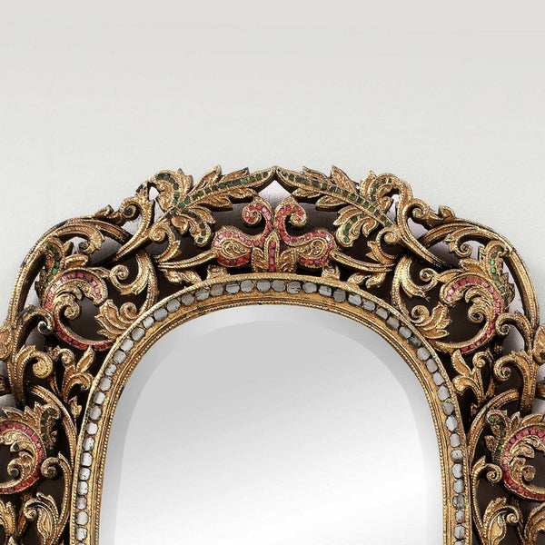Floral Ornate Hand Cut Glass Mirror