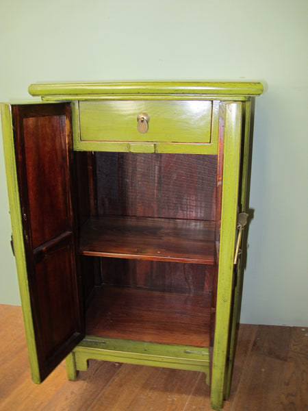Chinese Style Lime Green Lacquer Bedside Chest