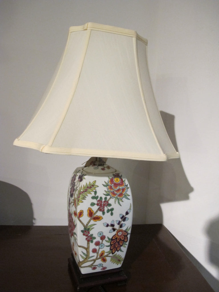 Floral Motif Porcelain Lamp