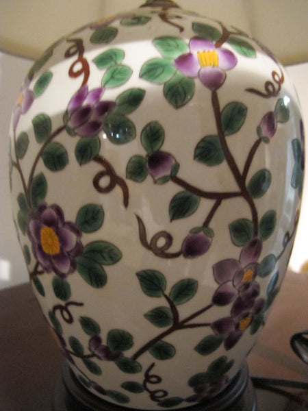 Purple Motif Porcelain Lamp
