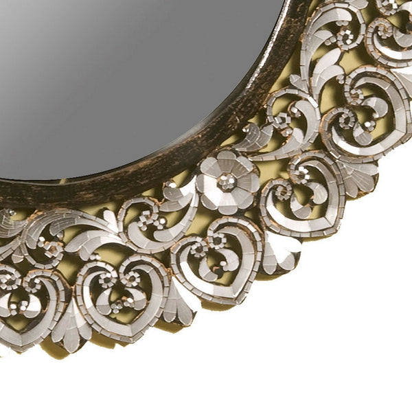 Large Round handcut glass ornate mirror