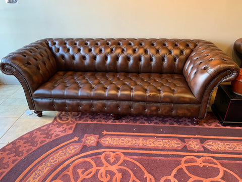 tufted leather sofa made in england