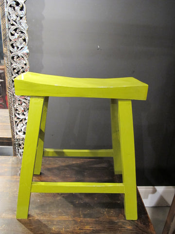 Lime Green Curved Stool