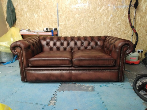 2 Seater London in Antique Brown Leather