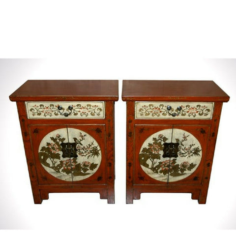 Chinese ANtique Decorated Painted Wooden Cabinets with Drawers