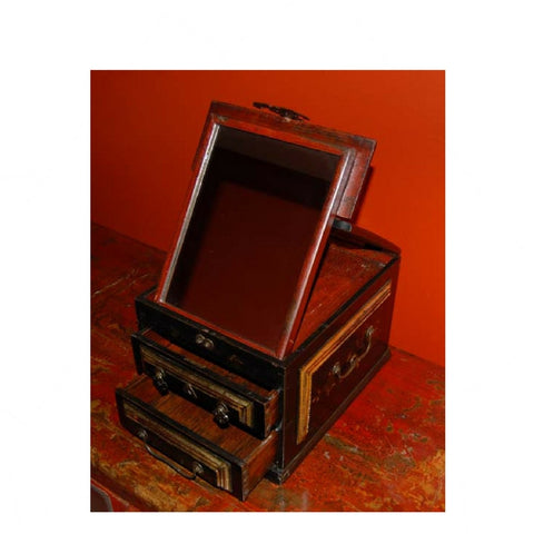 Chinese Antique Jewelry Box with Mirror