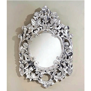 Handcut Oval Silver Mirror