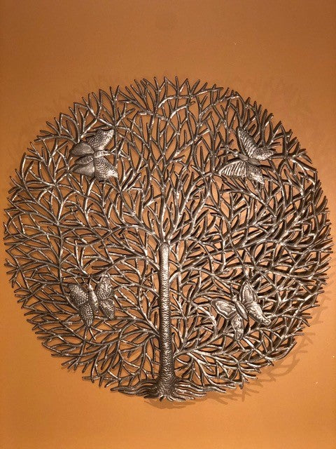 Round Tree of Life with Butterflies
